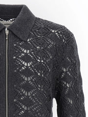 Jil Sander Gray Virgin Wool Cardigan