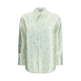 Jil Sander Green Silk Pattern Shirt - 34 | XXS - Shirts