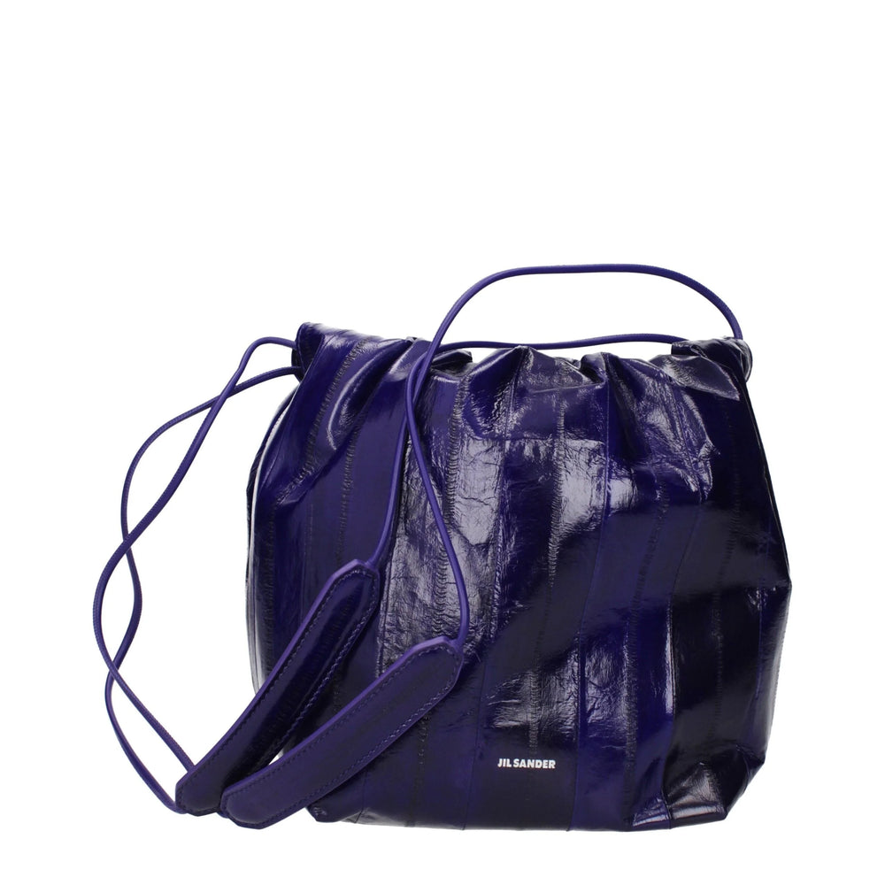 Jil Sander Purple Leather Shoulder Bags
