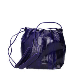 Jil Sander Purple Leather Shoulder Bags