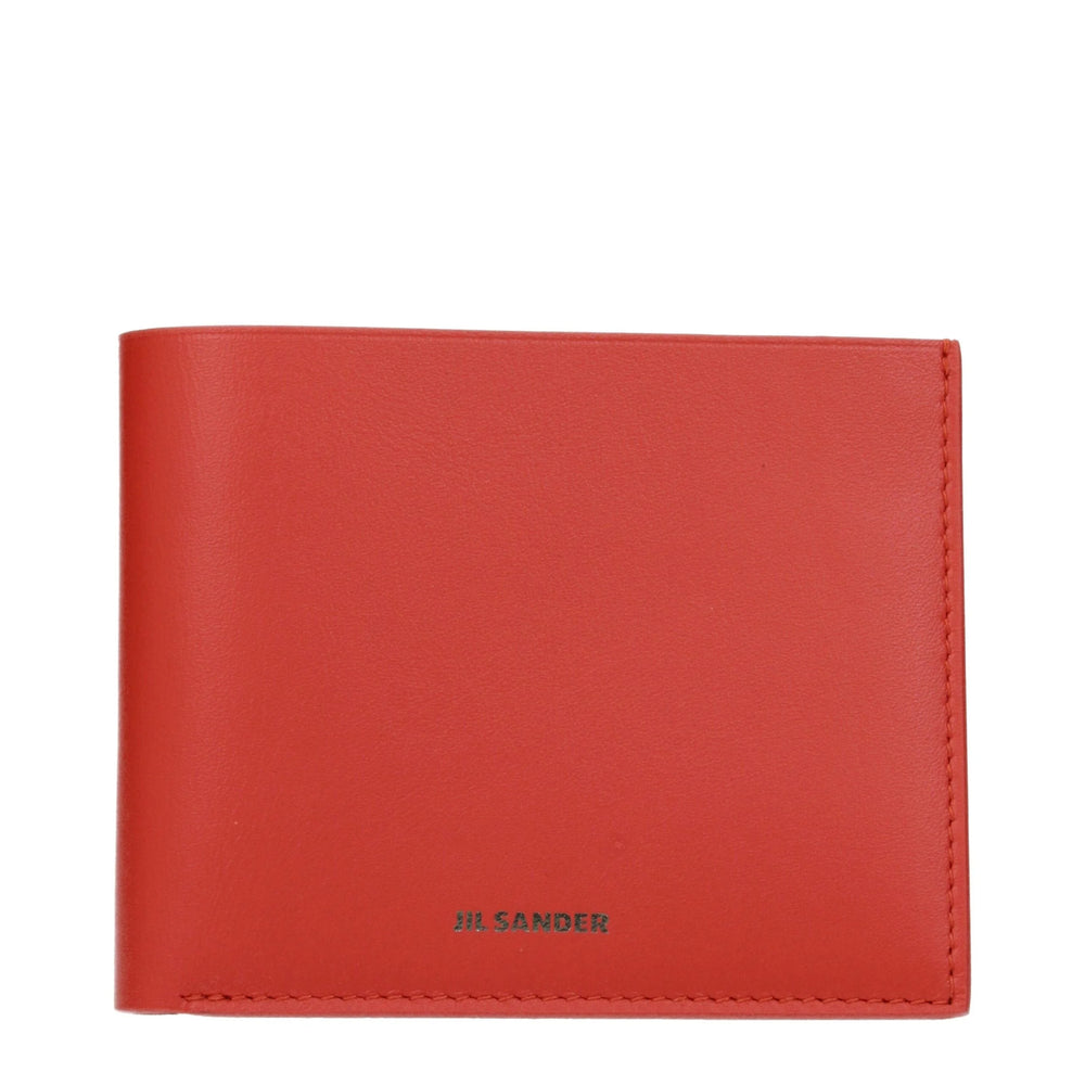 Jil Sander Red Leather Wallets