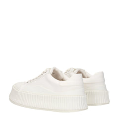 Jil Sander White Fabric Platform Sneakers - EU39/US6