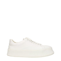 Jil Sander White Fabric Platform Sneakers - EU39/US6