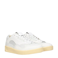 Baskets basses en cuir blanc Jil Sander - EU41/US8