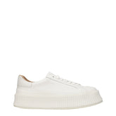Jil Sander White Leather Platform Sneakers
