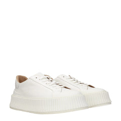 Jil Sander White Leather Platform Sneakers - EU40/US10
