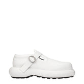 Jil Sander White Leather Slip-On Loafers