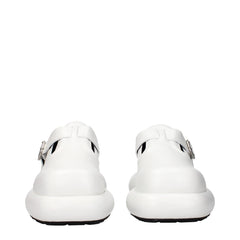 Jil Sander White Leather Slip-On Loafers
