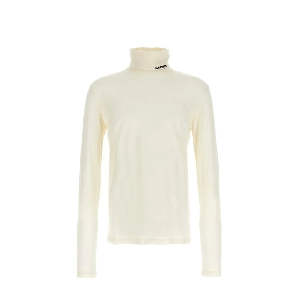 Jil Sander White Polyester Turtleneck