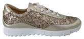Jimmy Choo Antique Gold Glitter Leather Sneakers - Sneakers