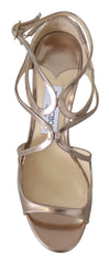 Jimmy Choo Ballet Pink Liquid Mirror Leather Sandals - Sandals