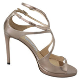 Jimmy Choo Ballet Pink Liquid Mirror Leather Sandals - Sandals