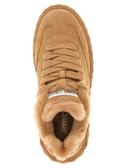 Jimmy Choo Beige Lamb Leather Chunky Sneakers