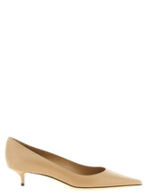 Jimmy Choo Beige Leather Mid Heel Pumps - EU38.5/US8.5