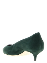 Jimmy Choo Bicolor Leather Mid Heel Pumps