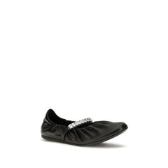 Jimmy Choo Black Calf Leather Bos Taurus Ballet Flats