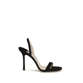 Jimmy Choo Sort Kalveskind Bos Taurus Stiletthæle Sandaler