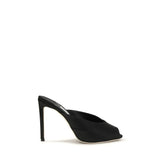 Jimmy Choo Sort Bos Taurus Kalveskind Stilet Hæle Sandaler
