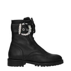 Jimmy Choo Black Leather Ankle Boots