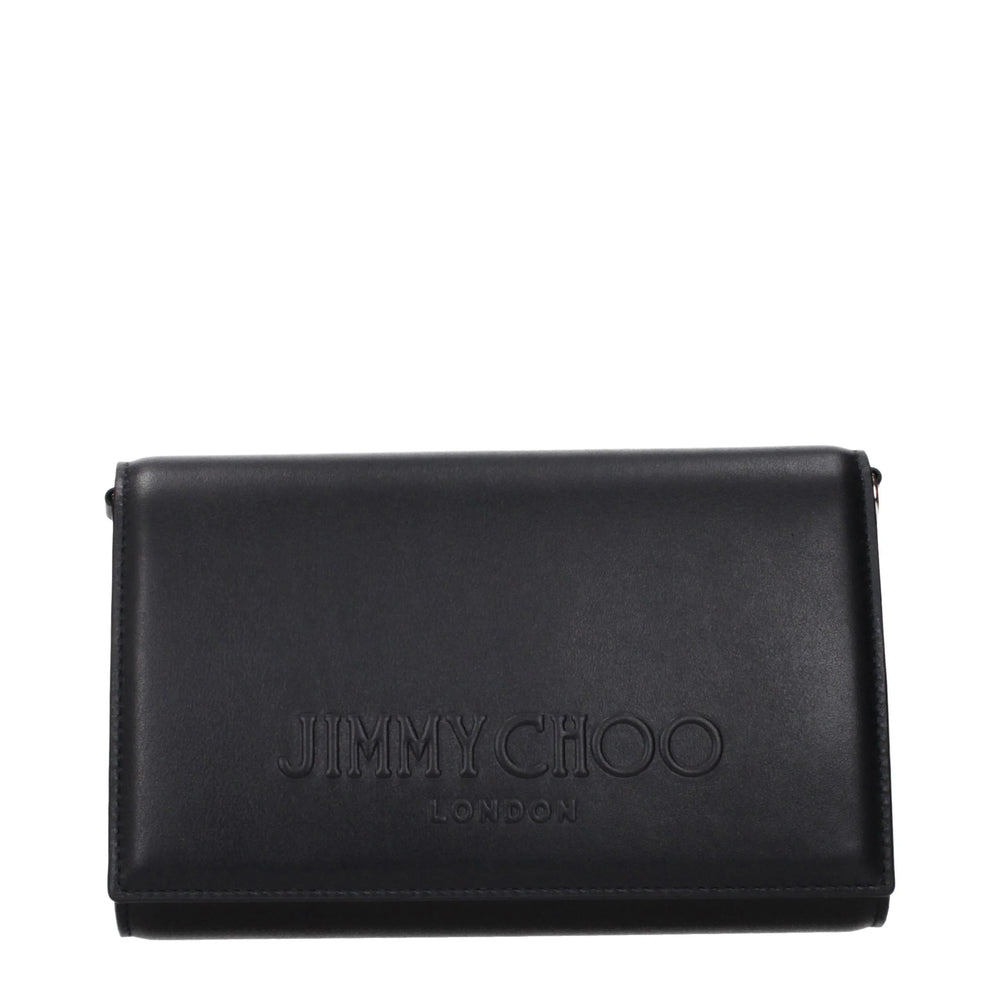 Jimmy Choo Black Leather Clutch Bag
