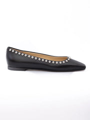 Jimmy Choo Bailarinas Mirele de cuero negro con tachuelas abovedadas
