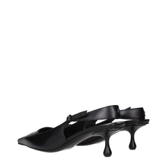 Jimmy Choo Black Leather Flat Sandals
