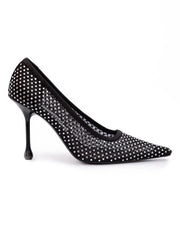 Jimmy Choo Svarta pumps i mesh, satin och kristall Ixia 95