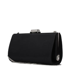 Jimmy Choo Black Satin Clutch Bag
