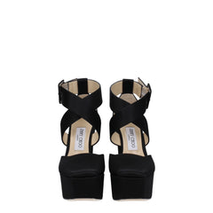 Jimmy Choo Black Satin Platforms - EU39.5/US9.5