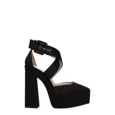 Jimmy Choo Black Satin Platforms - Sandals