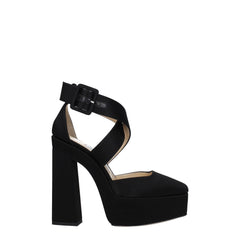 Jimmy Choo Black Satin Platforms - Sandals