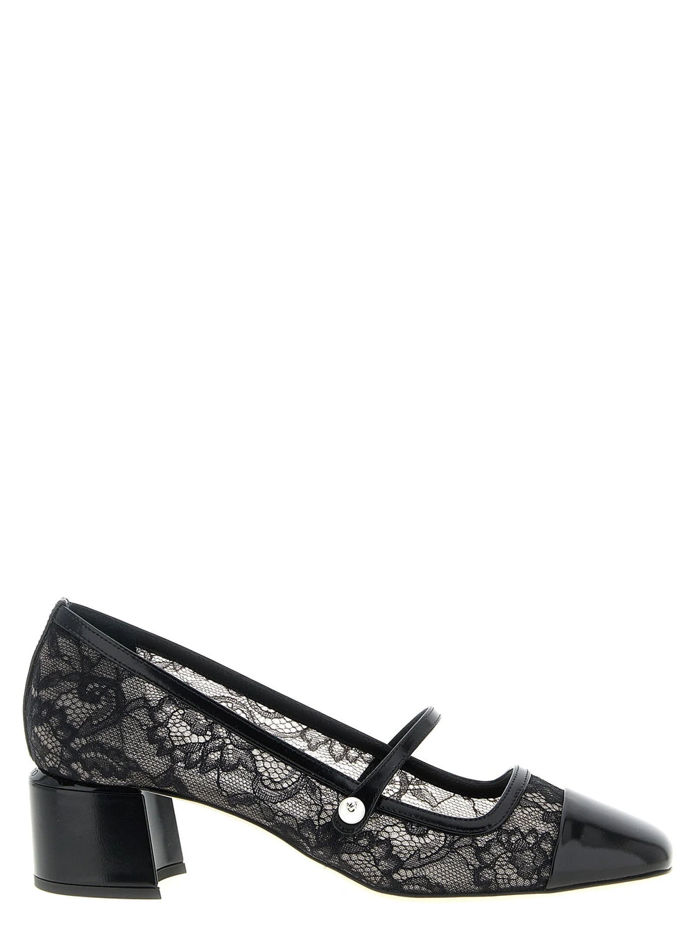 Jimmy Choo Black Tencel Mid Heel Pumps - EU37/US7