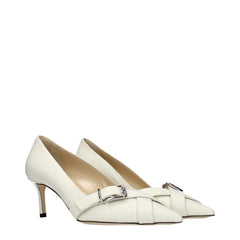 Jimmy Choo Blue Leather Mid Heel Pumps