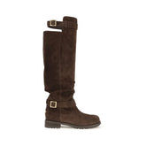 Jimmy Choo Brown Calf Leather Bos Taurus Over The Knee