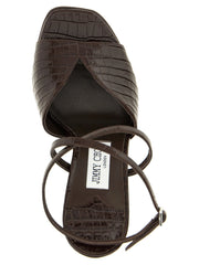 Jimmy Choo Brown Leather Stiletto Heel Sandals - EU41/US11