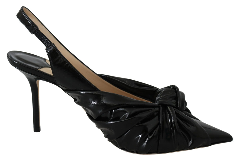 Jimmy Choo Elegant Black Leather Pointed Toe Pumps - Heels