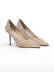 Jimmy Choo Guld Mix Kristall Love 85 Pumps