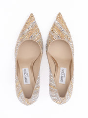 Jimmy Choo Guld Mix Kristall Love 85 Pumps