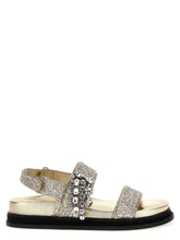 Jimmy Choo Gold Textile Flat Sandals - EU35/US5