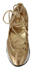 Jimmy Choo Golden Glamour Mesh Leather Sneakers - EU36/US6 - Sneakers