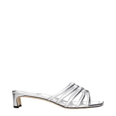 Jimmy Choo Gray Leather Flat Sandals
