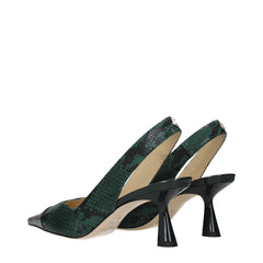 Jimmy Choo Green Leather High Heel Pumps