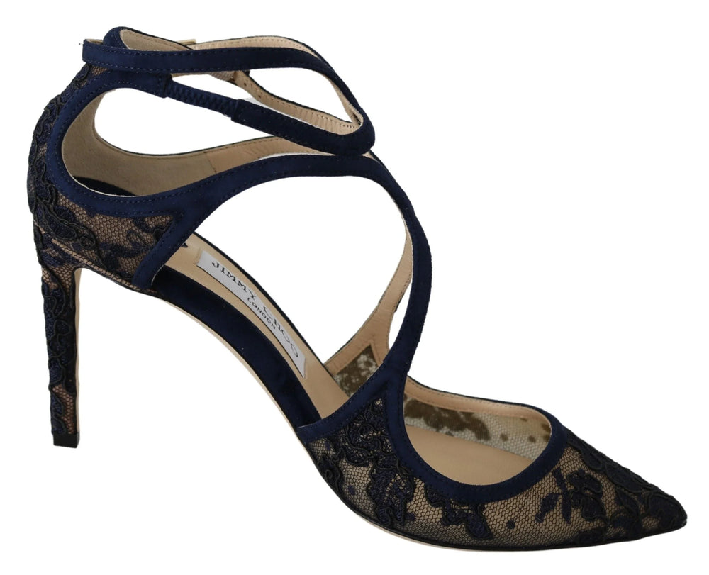 Jimmy Choo Navy Lancer Leather Pumps Elegance Unleashed - EU36.5/US6.5 - Heels