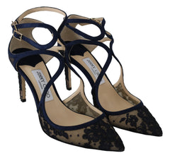 Jimmy Choo Navy Lancer Leather Pumps Elegance Unleashed - EU36.5/US6.5 - Heels