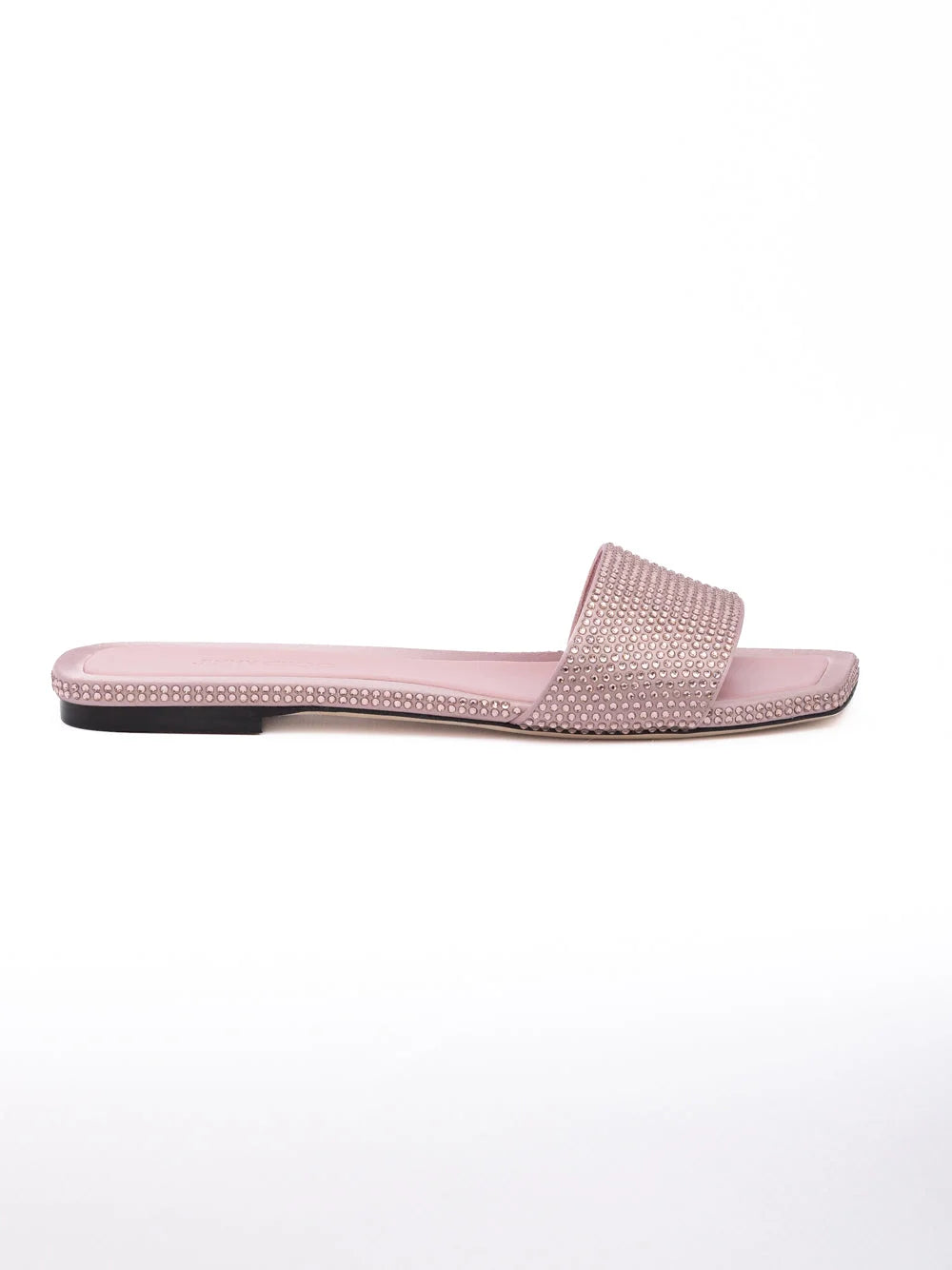 Jimmy Choo Pink Satin Crystal Clovis Flat