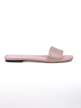 Jimmy Choo Pink Satin Crystal Clovis Flat
