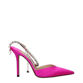 Sandale cu toc stiletto din satin roz Jimmy Choo