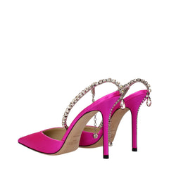 Jimmy Choo Vaaleanpunaiset satiiniset korkokengät