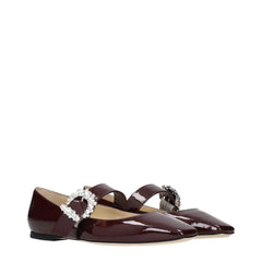 Jimmy Choo Red Leather Ballet Flats