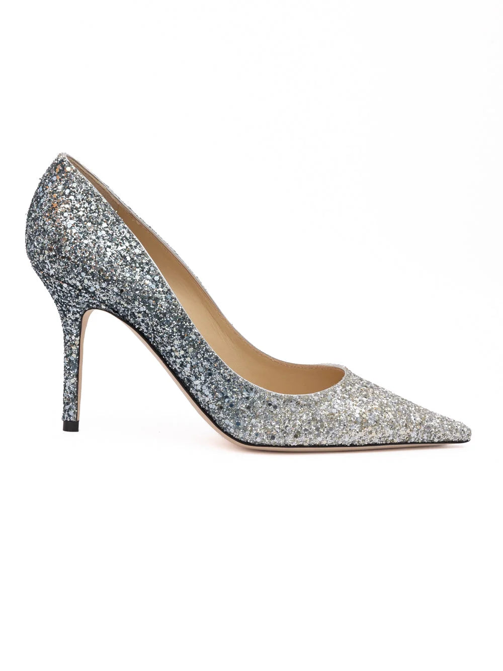 Escarpins Degrade Agnes argentés à paillettes grossières Jimmy Choo